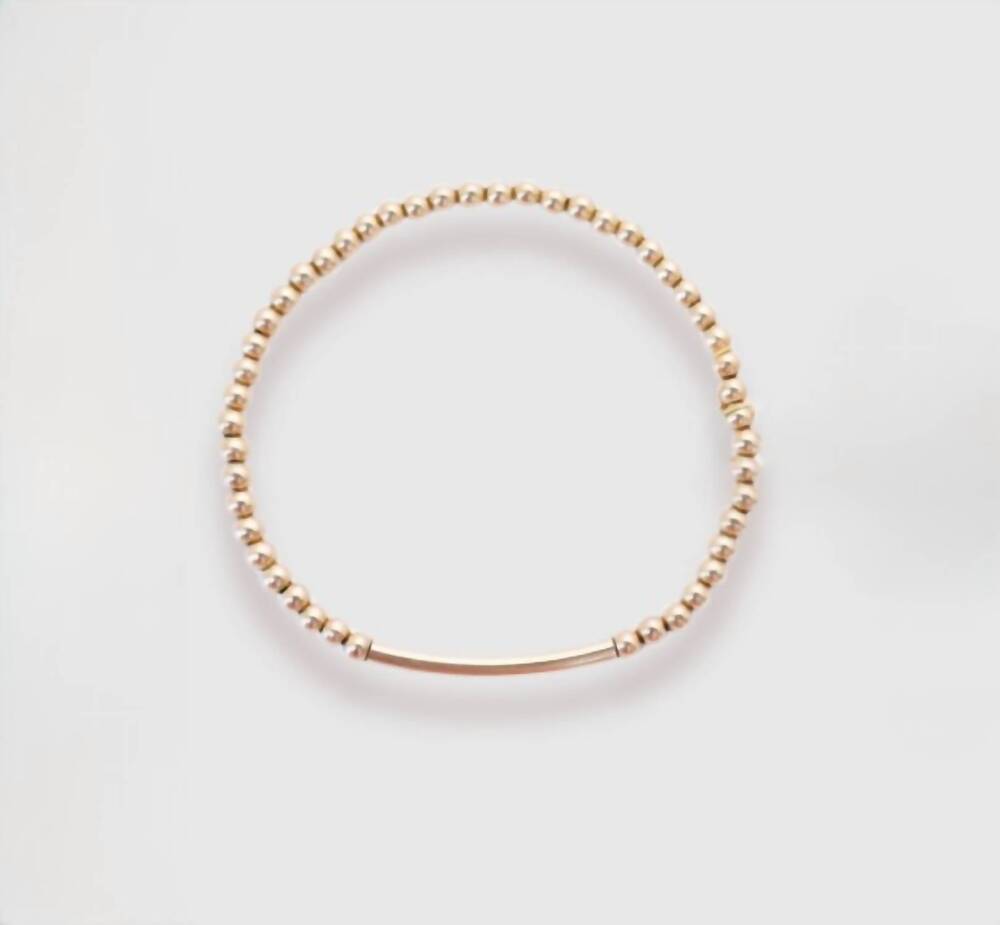 NEW BEADED BLONDES women's bar bracelet in gold
